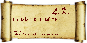 Lajkó Kristóf névjegykártya