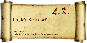 Lajkó Kristóf névjegykártya