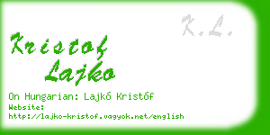 kristof lajko business card