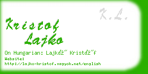 kristof lajko business card